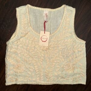 🌸 NWT! Anthropologie Raga Embroidered Crop Top